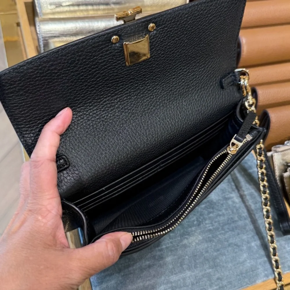 Tory Burch Black Pebbled Leather Crossbody Bag
